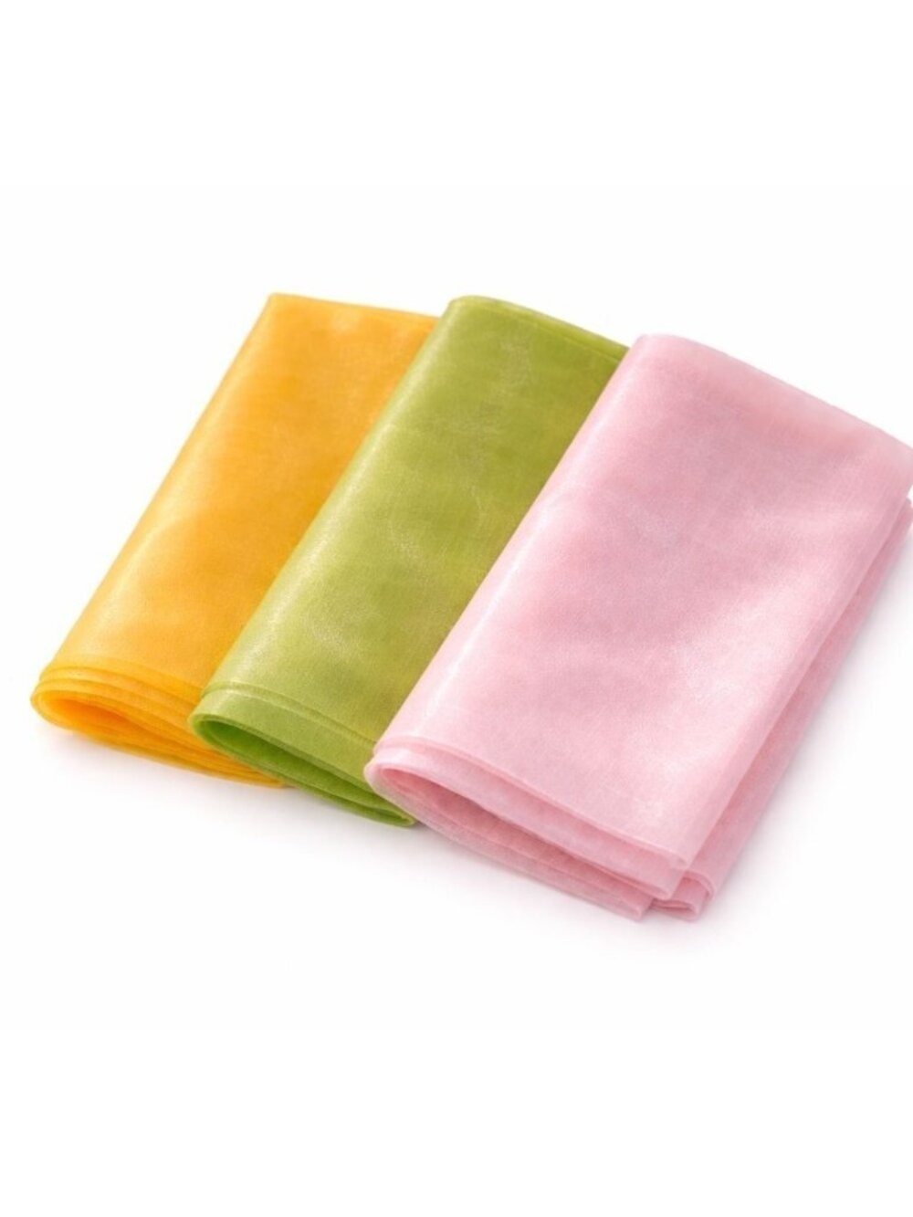 Sheer Cotton Fabric Bundle Pink Green Yellow Lightweight Translucent Fabric Half